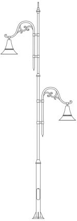 ELSV03 - Cột đèn chiếu sáng sân vườn cổ điển