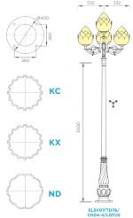 ELSV07 - Cột đèn chiếu sáng sân vườn cổ điển