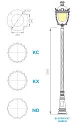 ELSV08 - Cột đèn chiếu sáng sân vườn cổ điển