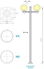 ELSV09 - Cột đèn chiếu sáng sân vườn cổ điển
