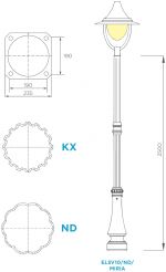 ELSV10 - Cột đèn chiếu sáng sân vườn cổ điển